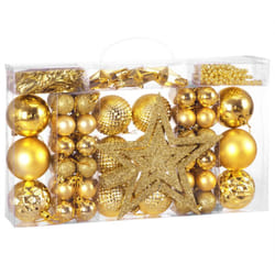 Deuba - Set di palline di Natale composto da varie fantasie varie quantità varie taglie gold (de)