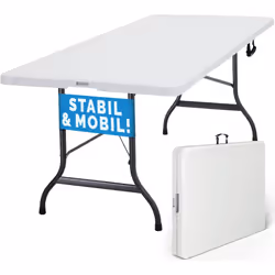 Pratico tavolo pieghevole 220 x 70 x 72cm con funzione trasporto - facile e veloce da montare! Il grande tavolo da giardino p ...