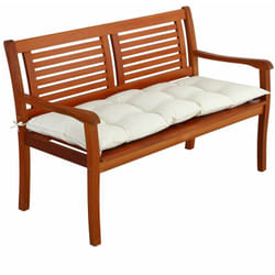 Cuscino copripanca imbottito 110x45x8cm effetto viscosa interni esterni imbottitura panca Crema - Detex