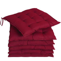 6x Cuscini per sedia set cuscino coprisedia 45x45 cm giardino cucina Rosso - Detex