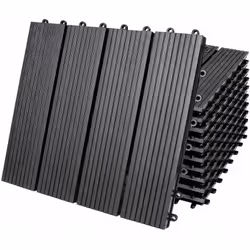Perfetto per patio, balcone, bagno o piscina Le piastrelle da giardino in WPC hanno le dimensioni di 30x30cm . Per coprire un ...