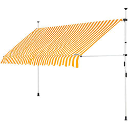 Tenda da balcone 150-400cm tenda da sole 350cm (de), Giallo/Bianco - Detex
