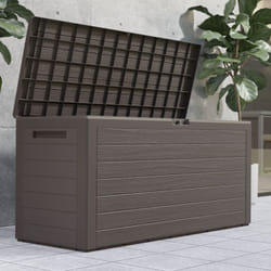 Baule da Giardino 280L 120x46x57cm Contenitore da esterno Box Multiuso Cassapanca esterni Marrone - Deuba