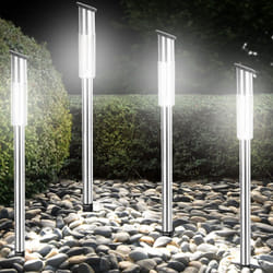 Deuba - monzana® 4x Luci solari led per giardino e sensore di accensione automatica bianco caldo