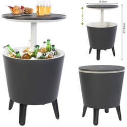 Tavolino Cool Bar tavolo frigorifero portaghiaccio frigo porta-ghiaccio tavolino contenitore termico secchiello ghiaccio Antracite-bianco - Keter