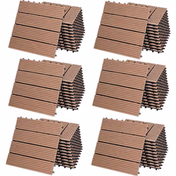 Perfetto per patio, balcone, bagno o piscina Le piastrelle da giardino in WPC hanno le dimensioni di 30x30cm . Per coprire un ...