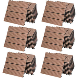 Piastrelle da giardino in wpc mattonelle 30x30cm sauna patio terrazza esterno 66x Classic Terracotta (en)