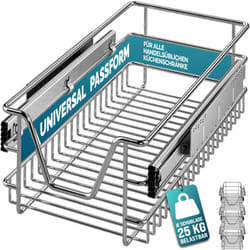 CASARIA® Cestello Estraibile Sottolavello Cassetto Telescopico Metallo Guide Scorrevoli 30cm / 40cm / 50cm / 60cm 30cm. Set of 3 (en)