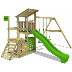 Fatmoose - Parco giochi in legno FruityForest Giochi da giardino con altalena e scivolo Torre d'arrampicata da esterno con sabbiera e scala di