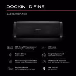 DOCKIN D Fine Altoparlante portatile stereo Nero 50 W - Vista aggiuntiva 4