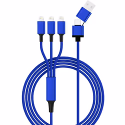Dettagli tecnici Colore Blu Connessioni Spina USB-A, Spina USB-C®, Connettore Apple Lightning Forma del cavo rotondo Lunghezz ...