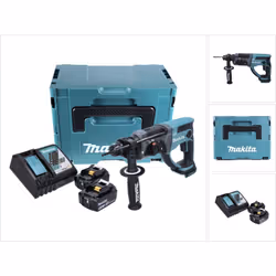 Dotazione: - Makita DHR 202 18 V Li-ion Tassellatore a batteria - 2x Batteria BL 1830 3,0 Ah - 18 V - 1x Caricatore Makita DC ...