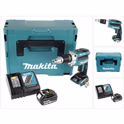 Dotazione: - 1x Makita DFS 250 Avvitatore per cartongesso 18V - 1x Gancio per cintura - 1x Punta Phillips PH2 - 1x Portapunte ...