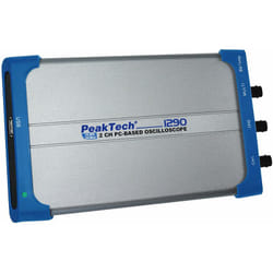 PeakTech 1290 – Oscilloscopio per PC a 2 canali (25 MHz) con USB e LAN, Software per PC, DSO, Oscilloscopio a memoria digitale (10 MiB/Ch), 20