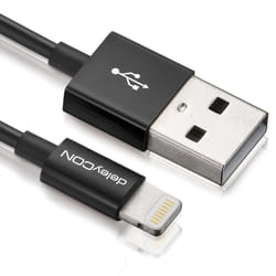 deleyCON USB - Lightning 0,15 m Nero