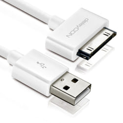 deleyCON USB - 30 Pin cavo per cellulare Bianco 1 m USB A Apple 30-pin