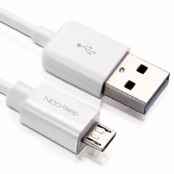 deleyCON USB - micro USB, 0,5 m, USB A, Micro-USB B, USB 2.0, Maschio/Maschio, Bianco