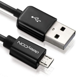 deleyCON USB - micro USB cavo USB USB 2.0 1,5 m USB A Micro-USB B Nero