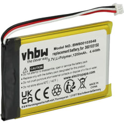 vhbw batteria compatibile con TomTom Eclipse, AVN4430, TNS410 navigatore GPS (1200mAh, 3,7V, Li-Ion)