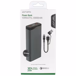 4smarts VoltHub Pro Polimeri di litio (LiPo) 20000 mAh Nero, Metallico