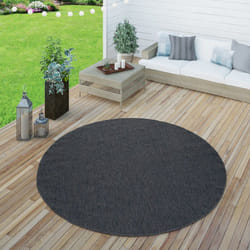 Paco Home - Tappeto Tessitura Piatta Esterno e Interno Tappeti Terrazze Look Naturale Navy 140x200 cm