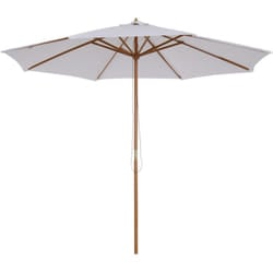 Outsunny - Ombrellone da Giardino 3x2.5 m in Poliestere color Bianco