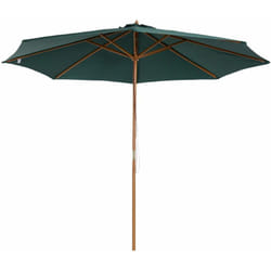 Ombrellone da Giardino Ø3x2.5 m in Legno e Poliestere Verde Scuro - Outsunny