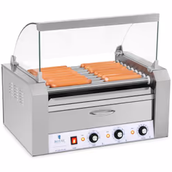 ⭐⭐⭐⭐⭐ Cuoci Hot dog - 9 Rulli - Cassetto scaldavivande - Acciaio inox di marca Royal Catering ✅ Modello: RCHG-9WO ✅ Articolo: ...