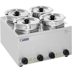 Stazione Elettrica Per Zuppe Bagnomaria In Acciaio Inox 4 Pentolex2 75L+Coperchi