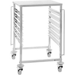 Royal Catering - Carrello Portavassoi 67 8X59X94 8Cm In Acciaio Inox Portata 6 Contenitori Gn 2/1