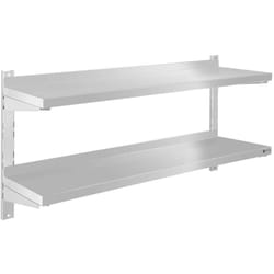 Mensola Da Parete In Acciaio Inox 120 X 30 Cm - Incluso Materiale Di Fissaggio