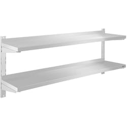 Ripiano In Acciaio Inox 140X30Cm - Spessore Bordo 3 5Cm - Set Di Fissaggio Incl