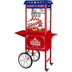 Royal Catering - Macchina Per Popcorn Design Americano Con Carrello - Dosatore e Paletta Omaggio