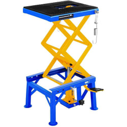 MSW - Cavalletto Idraulico Alzamoto Ponte Elevatore 135 Kg Piattaforma 35 - 87 Cm (h)
