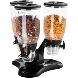 Royal Catering - Dispenser Per Cereali Con 3 Contenitori Da 9 l e 3 Coperchi a Chiusura Ermetica