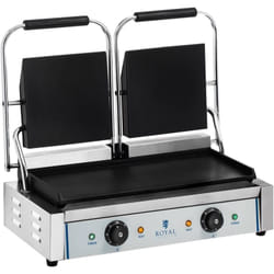 Royal Catering - Piastra Per Panini Doppia Elettrica Professionale Griglia In Ghisa 2 x 1800 Watt