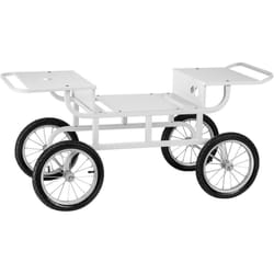 Royal Catering - Carrello Per Macchina Per Zucchero Filato 2 Ripiani Laterali 4 Ruote - Bianco