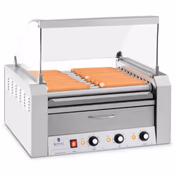 ⭐⭐⭐⭐⭐ Cuoci Hot dog - 11 Rulli - Cassetto scaldavivande - Acciaio inox di marca Royal Catering ✅ Modello: RCHG-11WO ✅ Articol ...