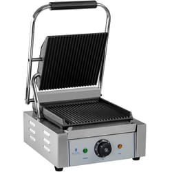 Piastra Bar Panini In Ghisa Singola Rigata Professionale Toast Media 1800 W