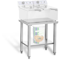 Ripiano Inox Per Friggitrice Doppia 62 x 42 Cm Acciaio Inossidabile 2 Ripiani