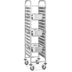 Carrello Portavassoi Carrello Di Servizio 16 Contenitori Gn Acciaio Inox 150 Kg