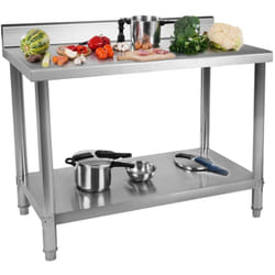 Royal Catering - Tavolo Inox Acciaio Inossidabile Banco Da Lavoro Alzatina 100 x 60 Cm 90 Kg