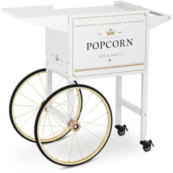 Royal Catering - Carretto Per Macchina Per Pop Corn Carrello Pop-Corn Freni Scomparto Bianco/Oro