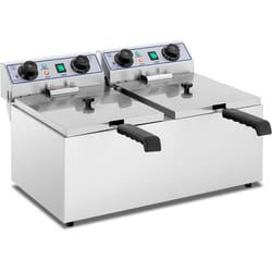 Friggitrice Doppia Acciaio Inox Professionale Programmabile 3 2Kw 230V 2X13 l