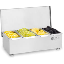 Royal Catering - Contenitore Portacondimenti Acciaio Inox 4 x 450 Ml 14 5 x 7 65 x 7 2 Cm 1 8 l