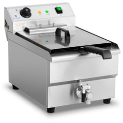 Royal Catering - Friggitrice Elettrica Rubinetto Di Scarico Zona Fredda 6000 w 16 l Acciaio Inox