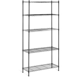 Royal Catering - Scaffale Metallico Componibile Scaffalatura Metallo 35 x 90 x 180 150 Kg Nero