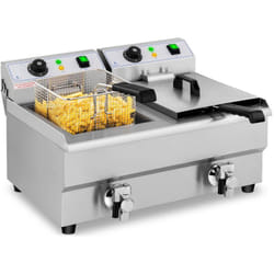 Friggitrice Elettrica Con Rubinetti Di Scarico 2 x 10 Litri Zona Fredda 3000 w