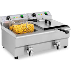 Friggitrice Elettrica Con Rubinetti Di Scarico 2 X 13 Litri Zona Fredda 3200 W