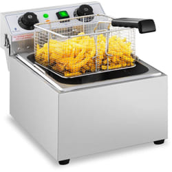 Friggitrice Elettrica Timer Integrato 10 Litri Zona Fredda 3200 w Acciaio Inox